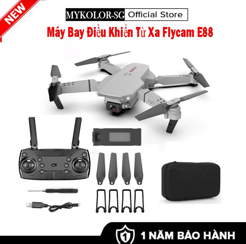 Máy bay điều khiển từ xa flycam e88 camera quadcopter uav với bản nâng cấp - drone 4k , 2 camera 4k, pin 1800mah - - bảo hành 12 tháng.