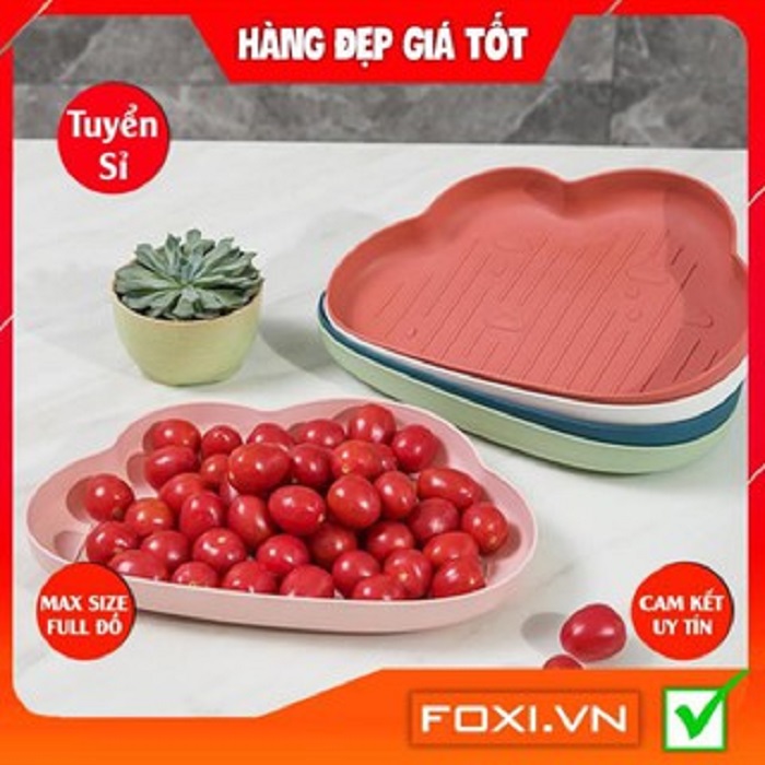 Khay Đựng Đồ Ăn Dặm Lúa Mạch Foxi Cho Bé Hình Đám Mây Ngộ Nghĩnh Đáng Yêu Chống Trầy Xước Và Va Đập-Hàng loại 1 dày dặn