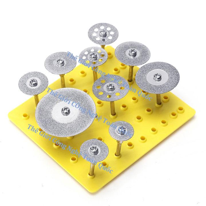 Hộp 10 dĩa cắt mini phủ kim cương chân cán 2ly - đĩa cắt mini nhiều site