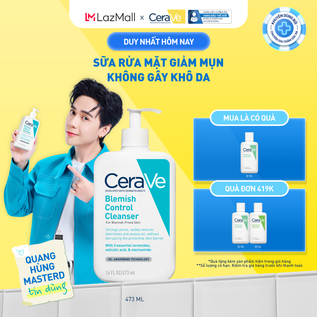 Sữa rửa mặt giảm mụn CeraVe Blemish Control Cleanser 473ml