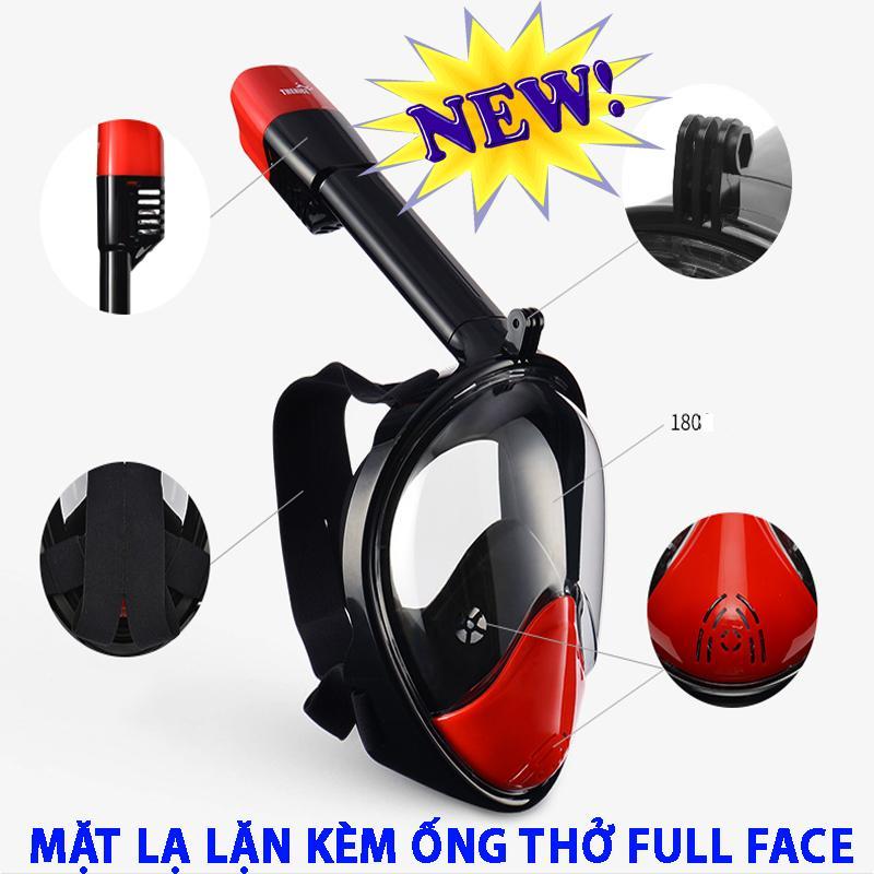 Mặt Nạ Lăn Biển -  Kính Lặn Full Face Liền Ống Thở Có Ngàm Gắn Camera Hành Trình, Tặng Phiếu Bảo Hành 1 Năm Toàn Quốc