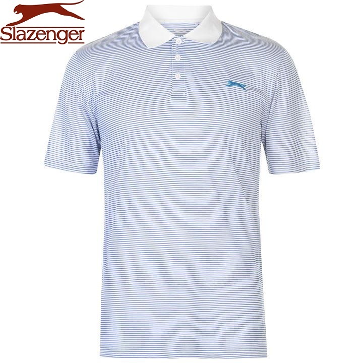 Áo thun nam Slazenger Micro Stripe Golf Polo (màu Royal) - Hàng size UK