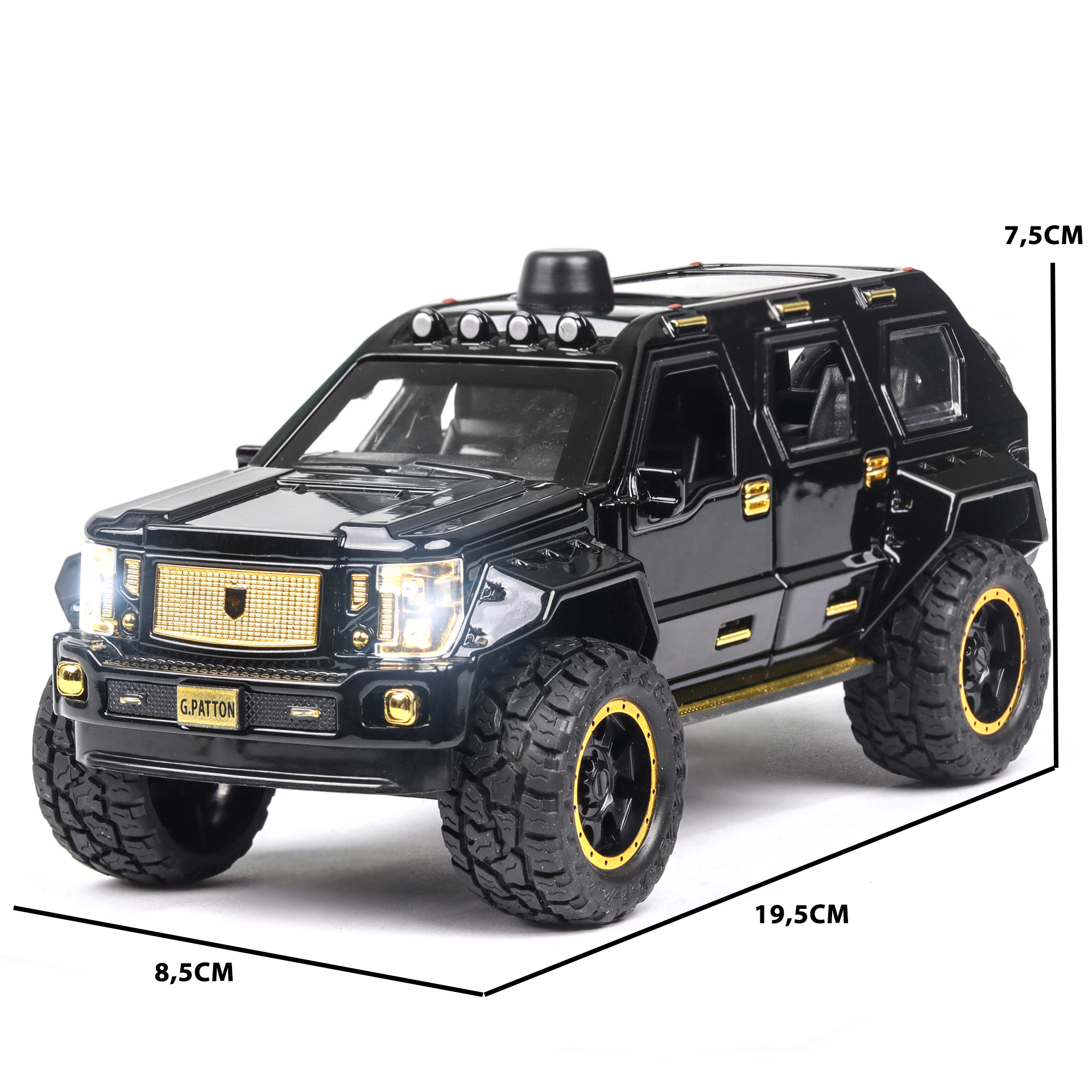 Mô Hình Xe GPATTON 1:24 Hãng CheZhi, Khung Xe Kim Loại Kiểu Dáng Mạnh Mẽ