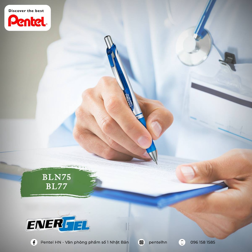 Bút ký nhật bản pentel energel bln75 / bl80 ngòi 0.5mm và 1.0mm