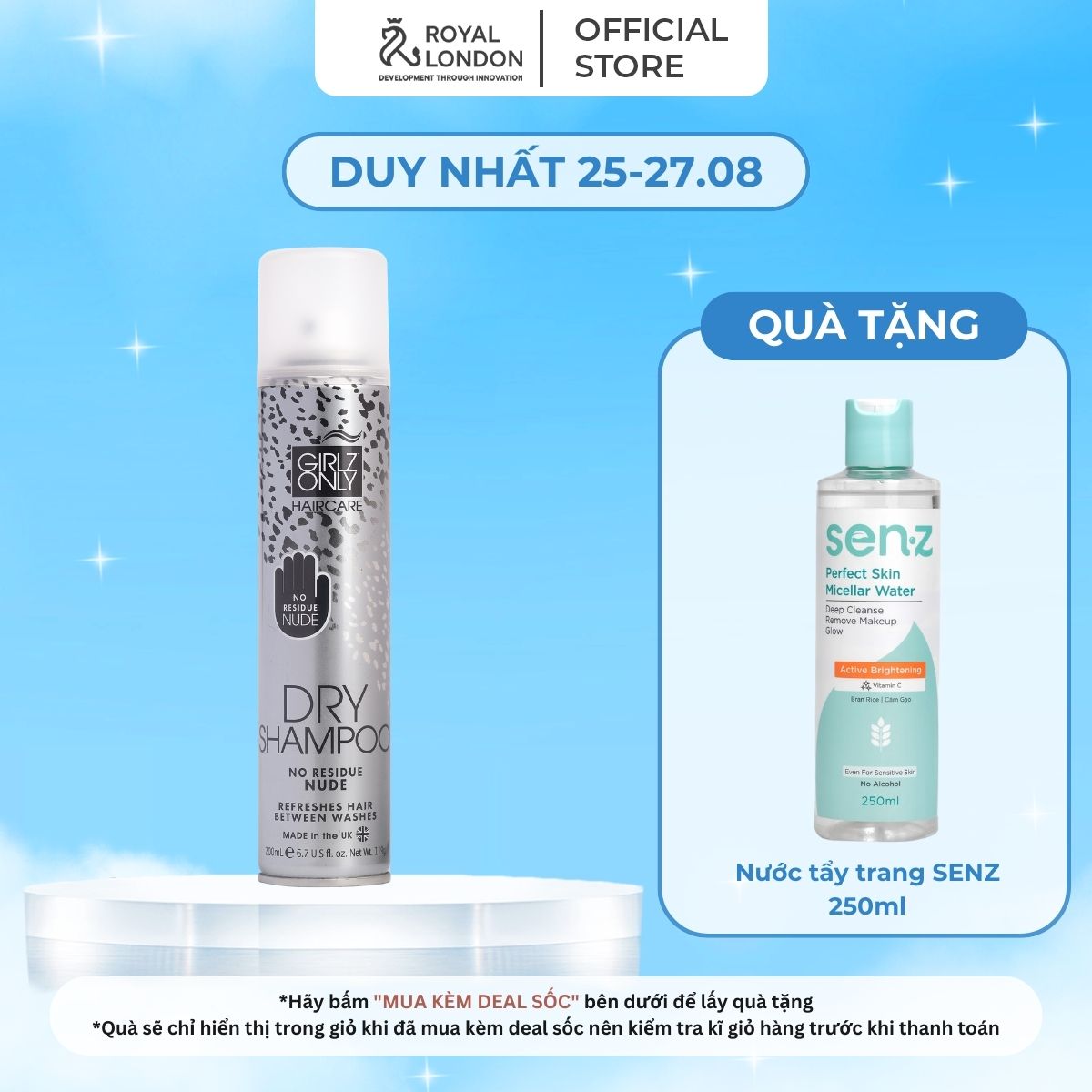 Dầu Gội Khô Girlz Only No Residue Nude 200ML