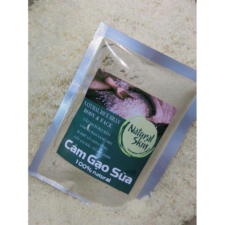 [Sale] Cám gạo Sữa Natural Skin ( bột), tắm trắng, đắp mặt, rửa, tẩy da chết, làm đẹp ... túi 100g