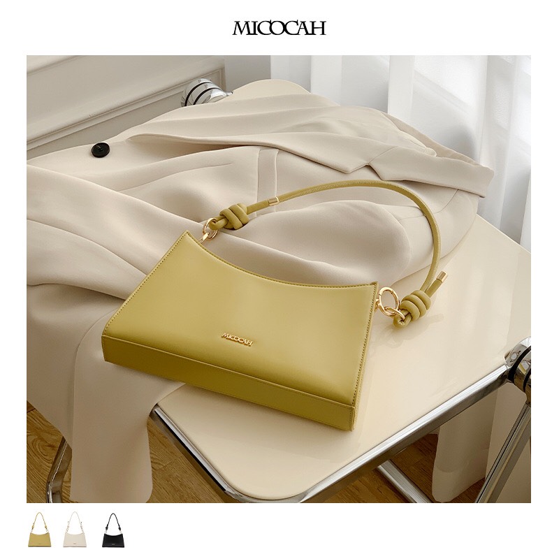 Túi xách nữ đeo vai đeo chéo MICOCAH dáng công sở thời trang phối màu vintage da cao cấp cực đẹp, Túi đeo chéo nữ Micocah, Túi đeo vai Micocah MSP: 620