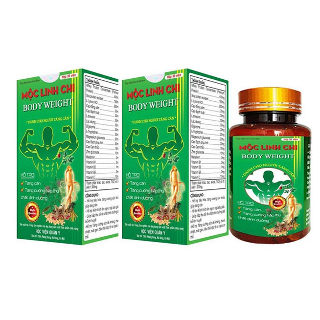 [HCM]Liệu trình 2 hộp Tăng Cân Mộc linh chi Học viện quân y 30 viên dùng 1 tháng