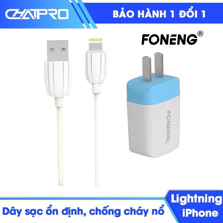 Bộ sạc nhanh iPhone dây dài 1 mét cổng Lightning 1A Foneng-C100