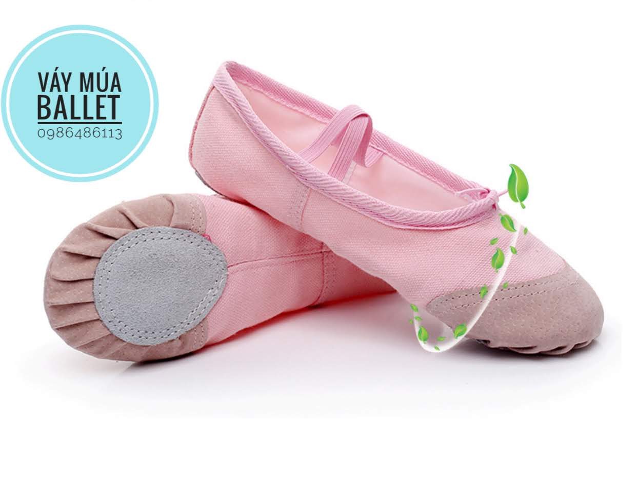 Giày múa ballet trẻ em màu trắng, đỏ, đen, hồng