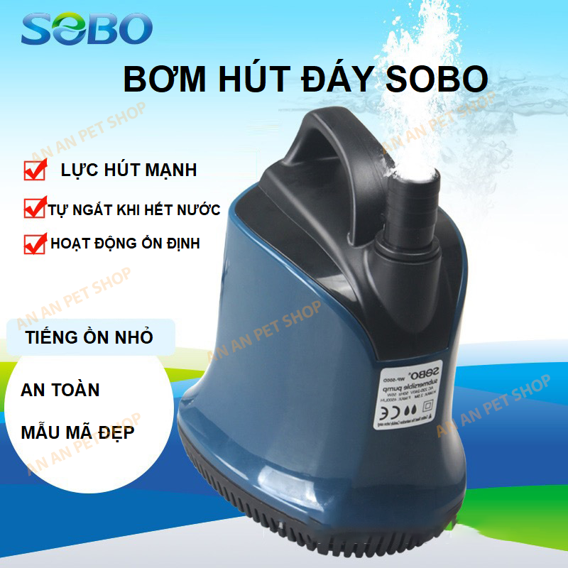 Máy Bơm chìm Hút đáy Bể cá SOBO WP| Hoạt động ổn định | Không chổi than