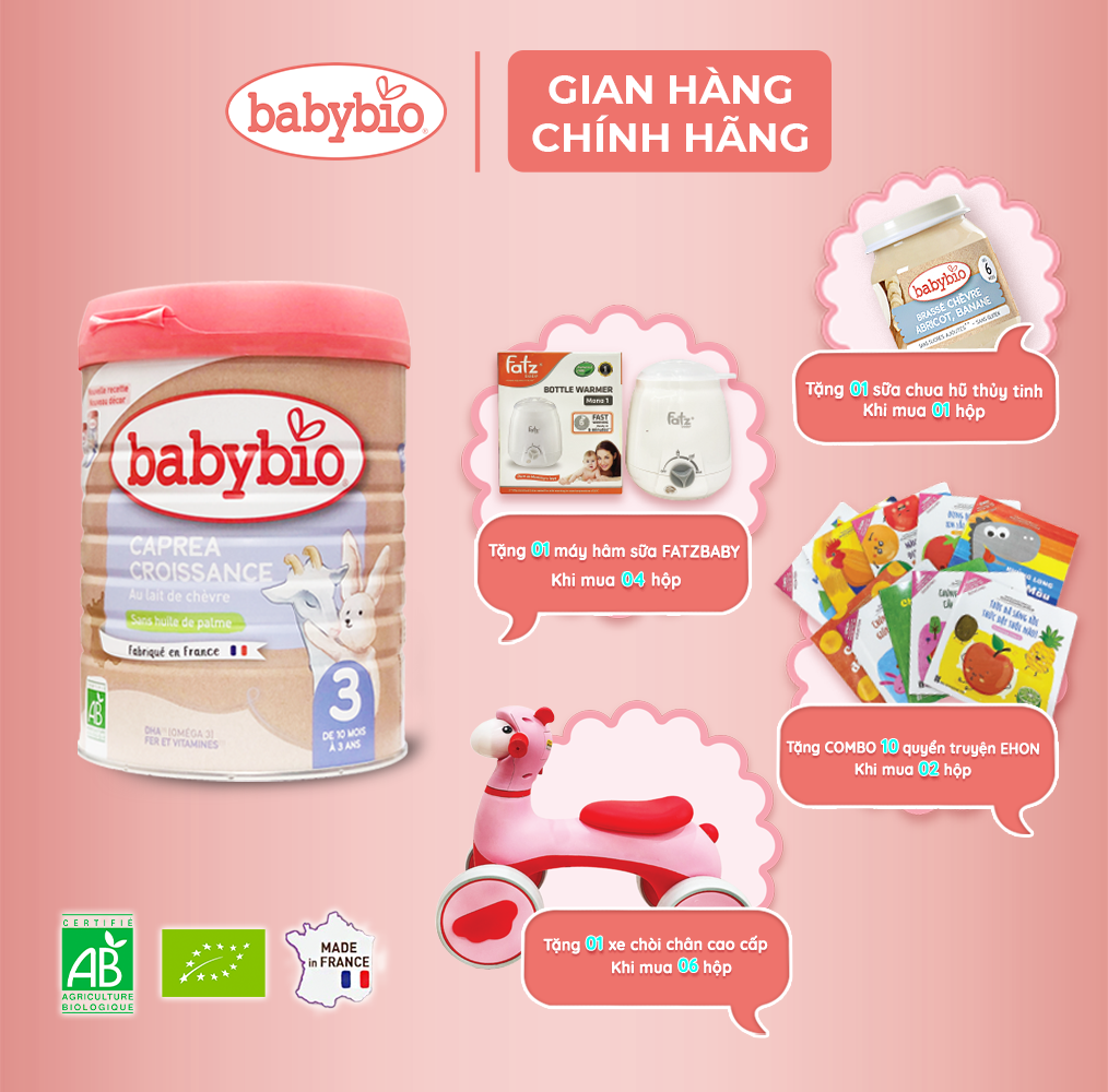 Sữa dê hữu cơ babybio số 3 800g