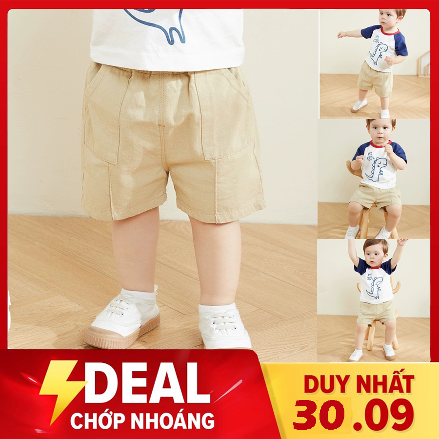 [HCM]Quần Short Bé Trai 6 - 22 kg Chất Kaki Vải Bền Thoải Mái Thoáng Mát Dể Chịu Hàng KEYER KID VN QT02
