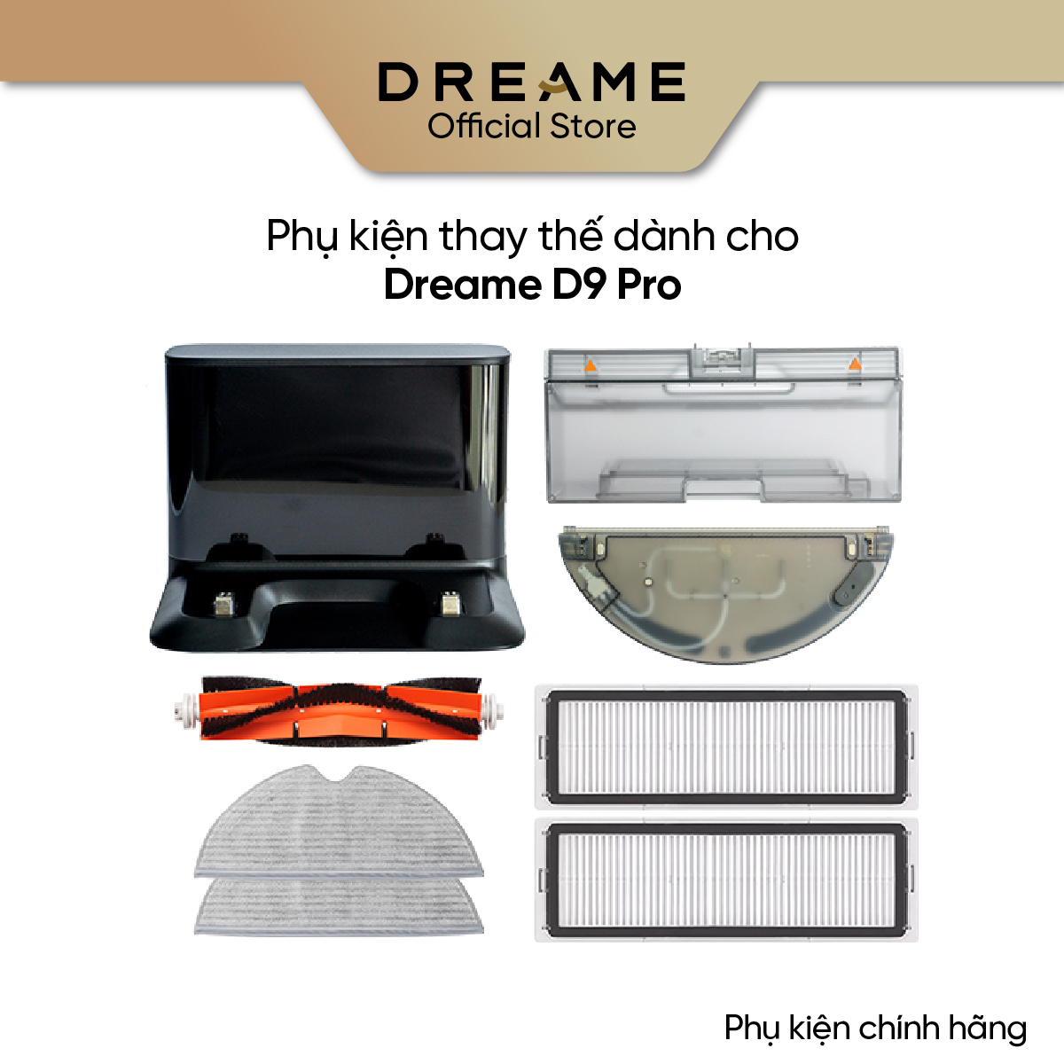 Phụ kiện thay thế dành cho Dreame D9 Pro/ D9 max bản quốc tế  - Phụ kiện chính hãng