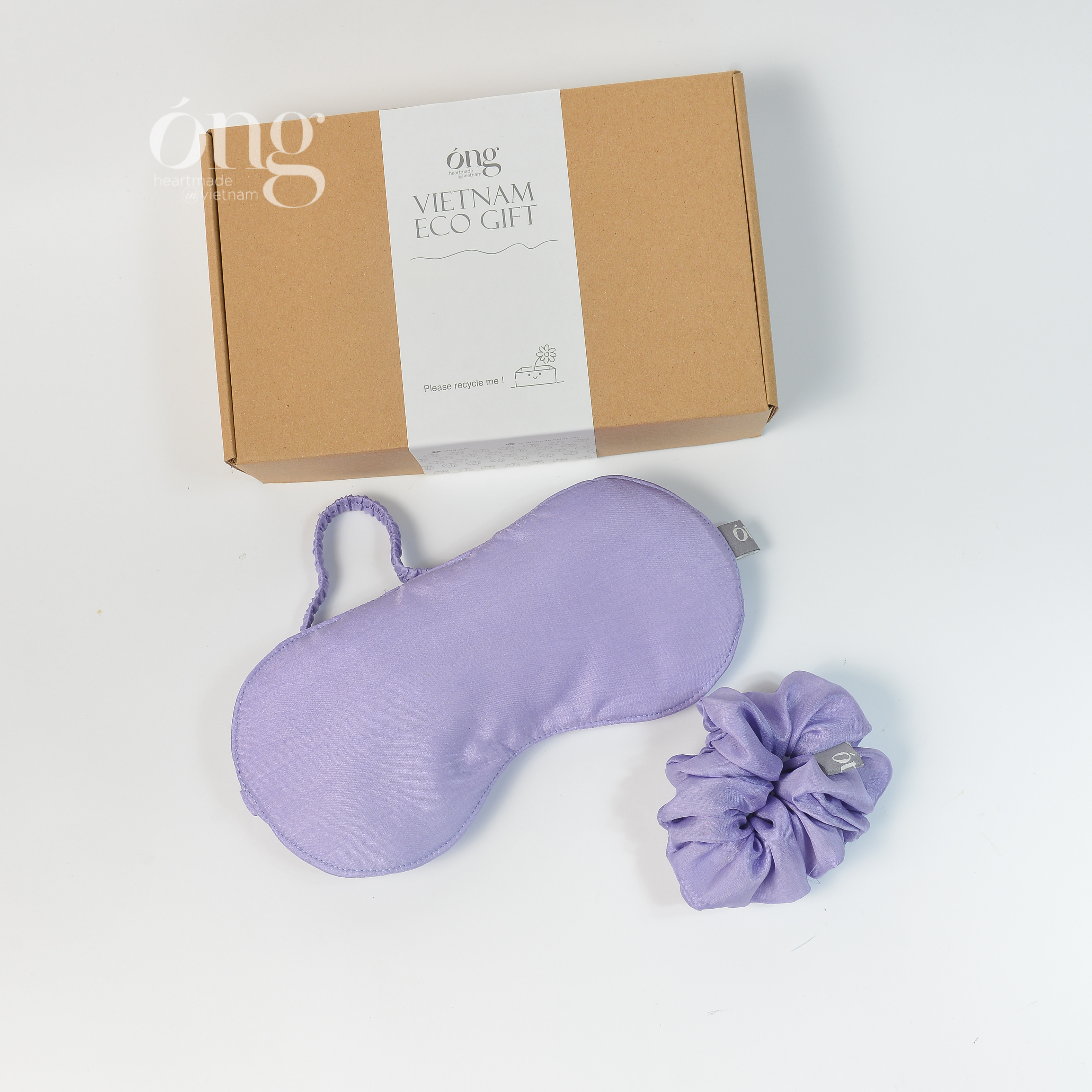 SET Bịt mắt buộc tóc lụa tơ tằm của Óng Silk