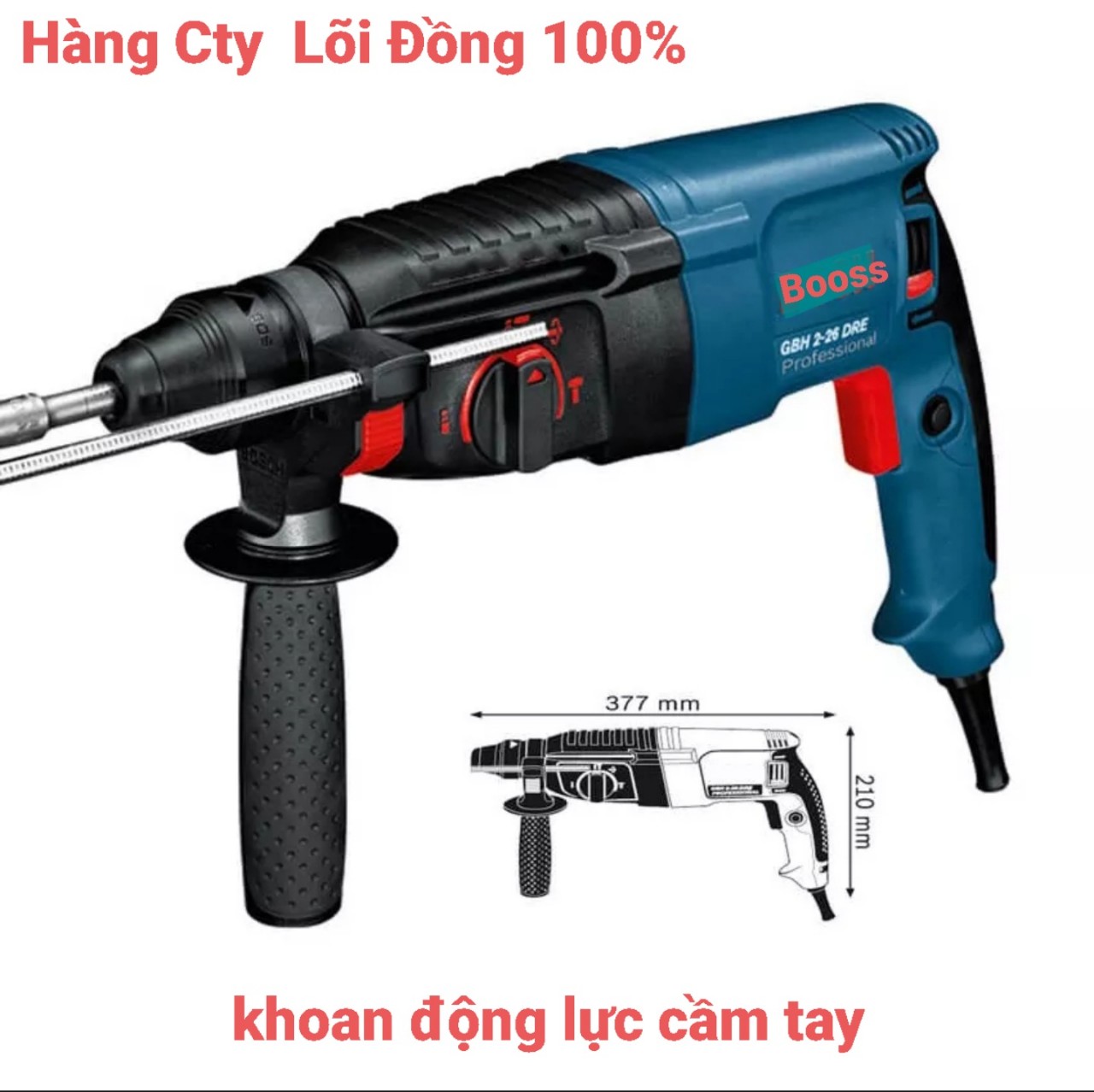 Máy khoan động lực cầm tay có búa gbh 2-26 dr công suất lớn 850w - máy khoan bê tông - máy khoan cầm tay - máy khoan bê tông- bảo hành 6 tháng