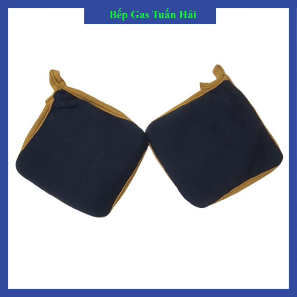 Lót tay bắc bếp, xoong nồi chống nóng cao cấp có in logo của shop, giao màu ngẫu nhiên