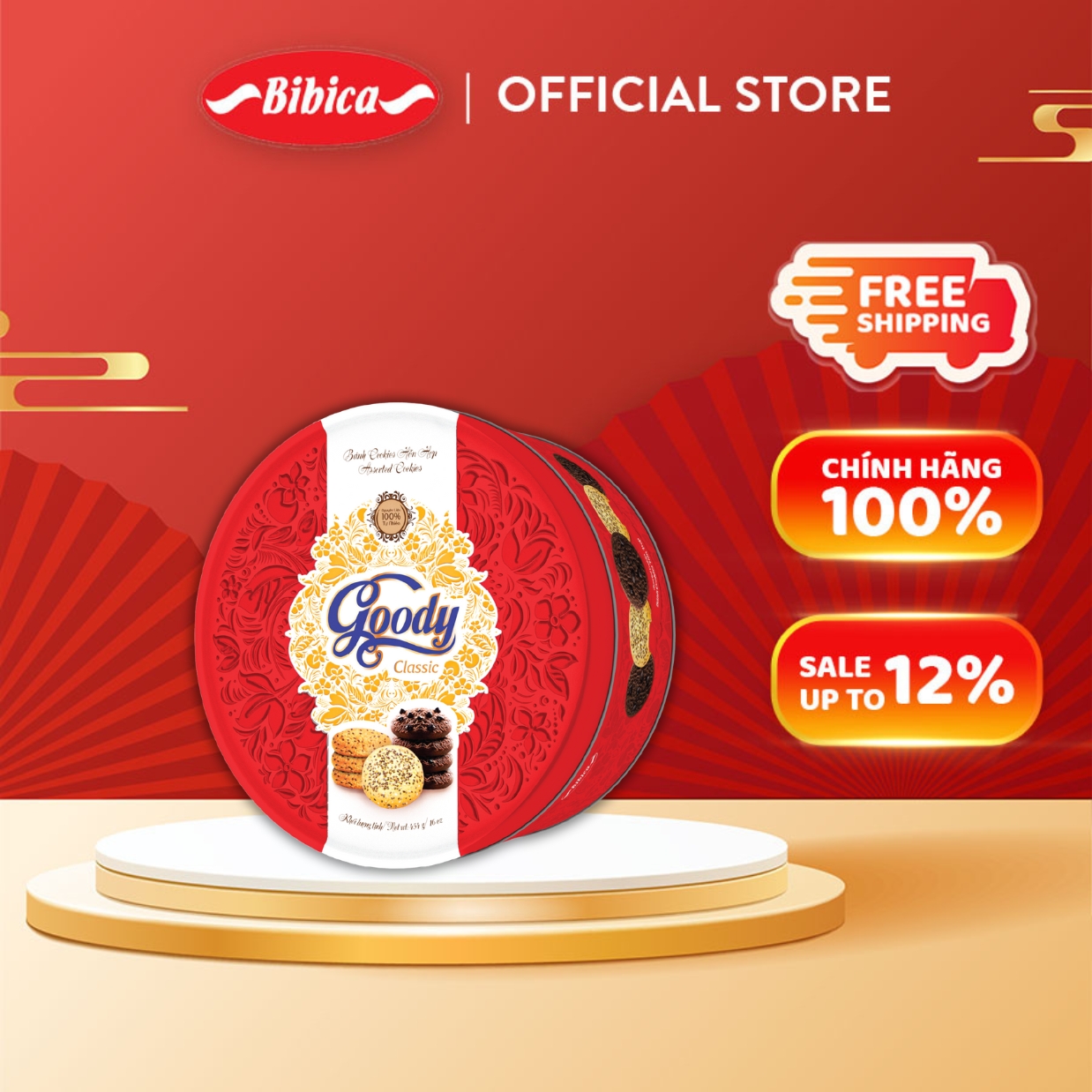 Bánh hỗn hợp Goody Classic hộp thiếc 400g