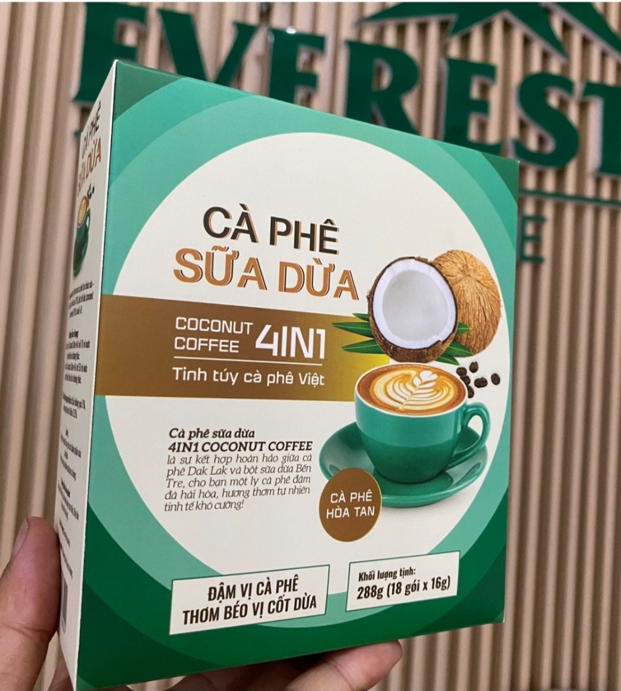 Cà phê sữa Dừa 4 in 1 _ Tinh túy cà phê Việt_ Đạt tiêu chuẩn xuất khẩu_ uống là ghiền