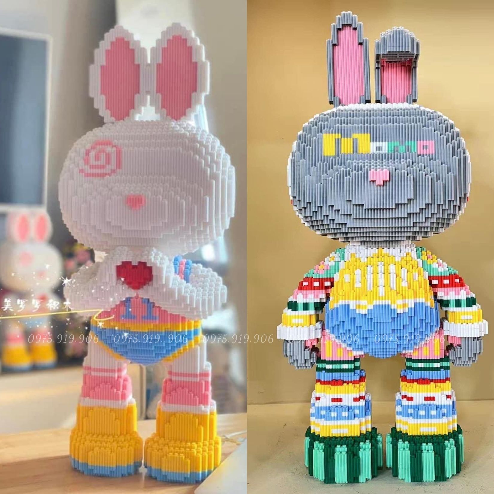 Thỏ momo cao 55cm mô hình lắp ráp seri thỏ mpin & các mô hình đồ chơi lắp ghép rabbit sưu tầm decor
