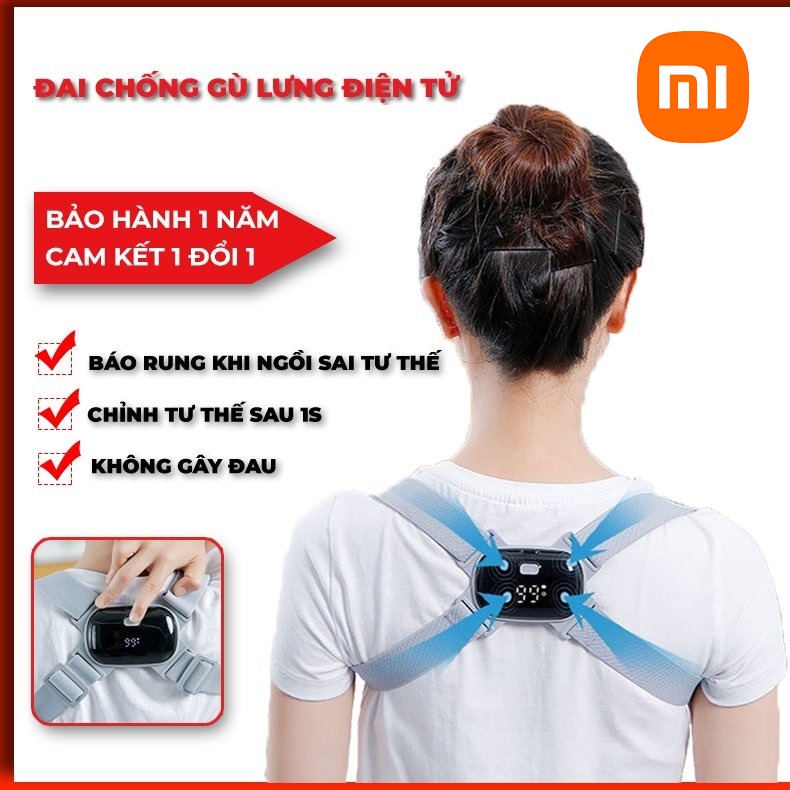 Đai Lưng Chống Gù Thông Minh Xiaomi J 3000 Đai Chống Gù Lưng Xixa Có Rung Cảm Biến Có Led Ba Chiều Nhắc Nhở Sửa Tư Thế FREE SIZE