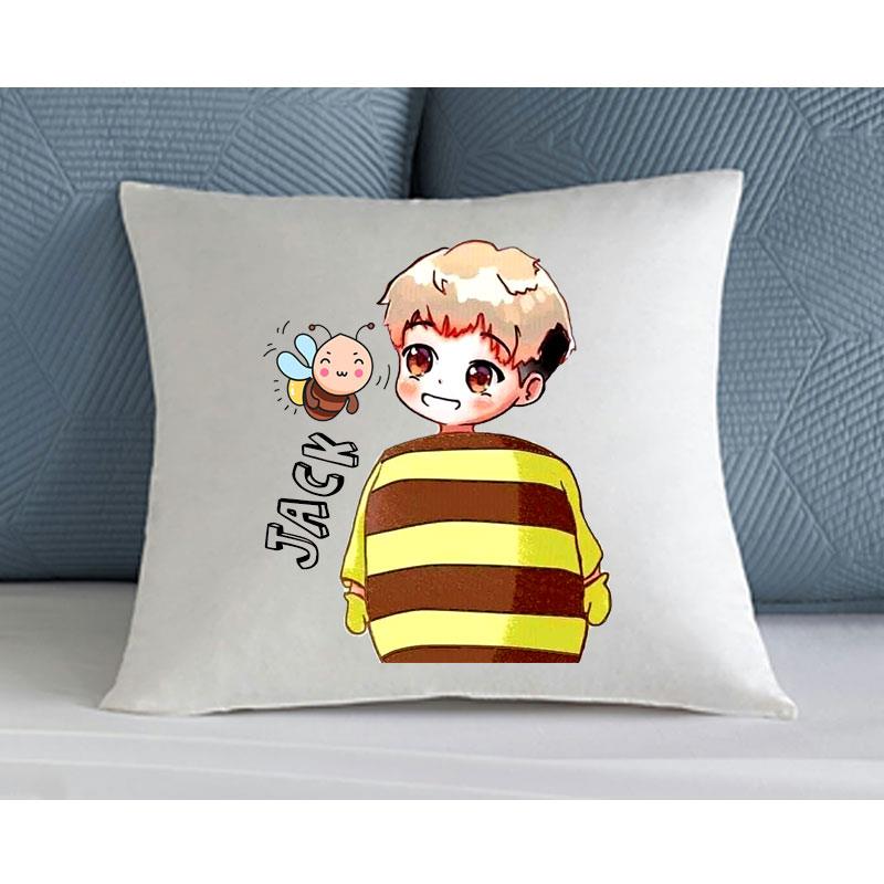 Gối Vuông JACK - gối JACK In Hình Kèm Chữ Ký cho Đóm