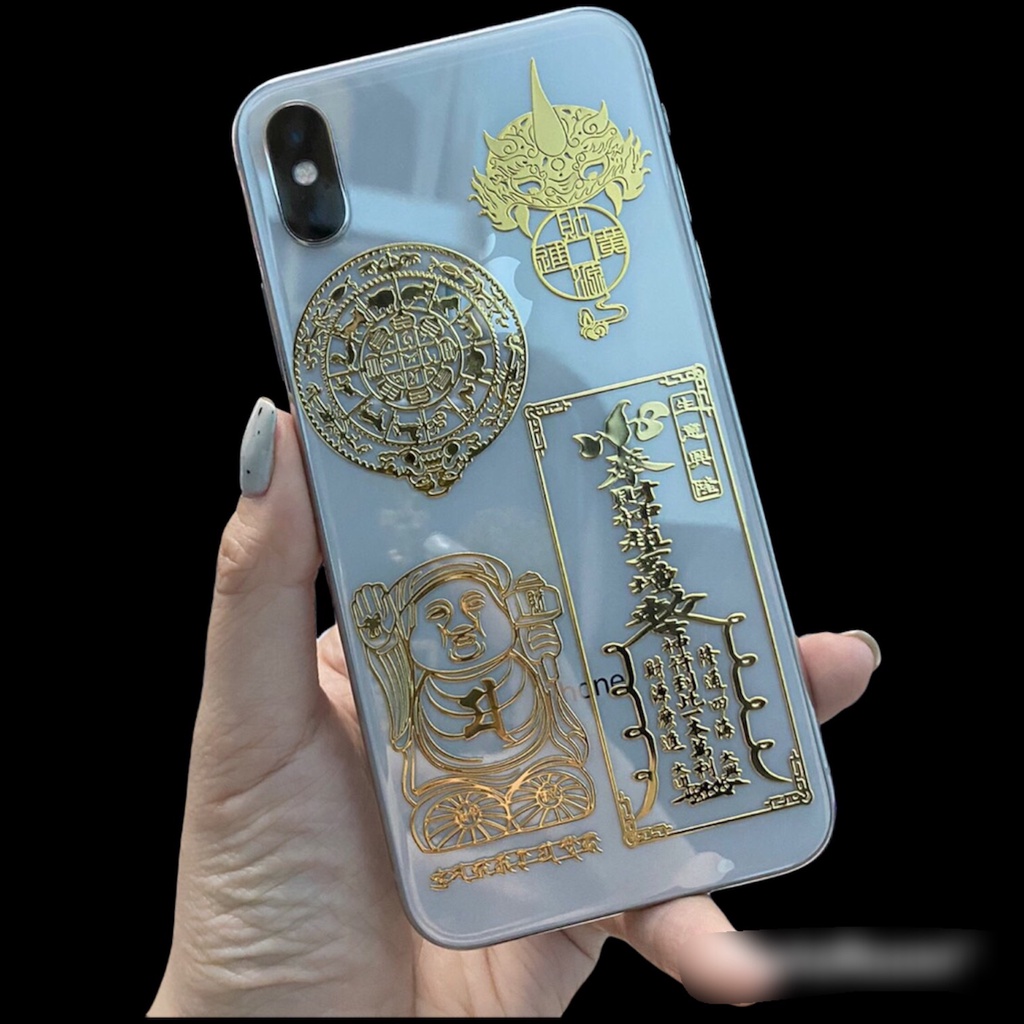 [ Giá Sỉ ]Bộ 4 miếng dán điện thoại Tài lộc phù hợp cho mọi dòng điện thoại đẹp lung linh