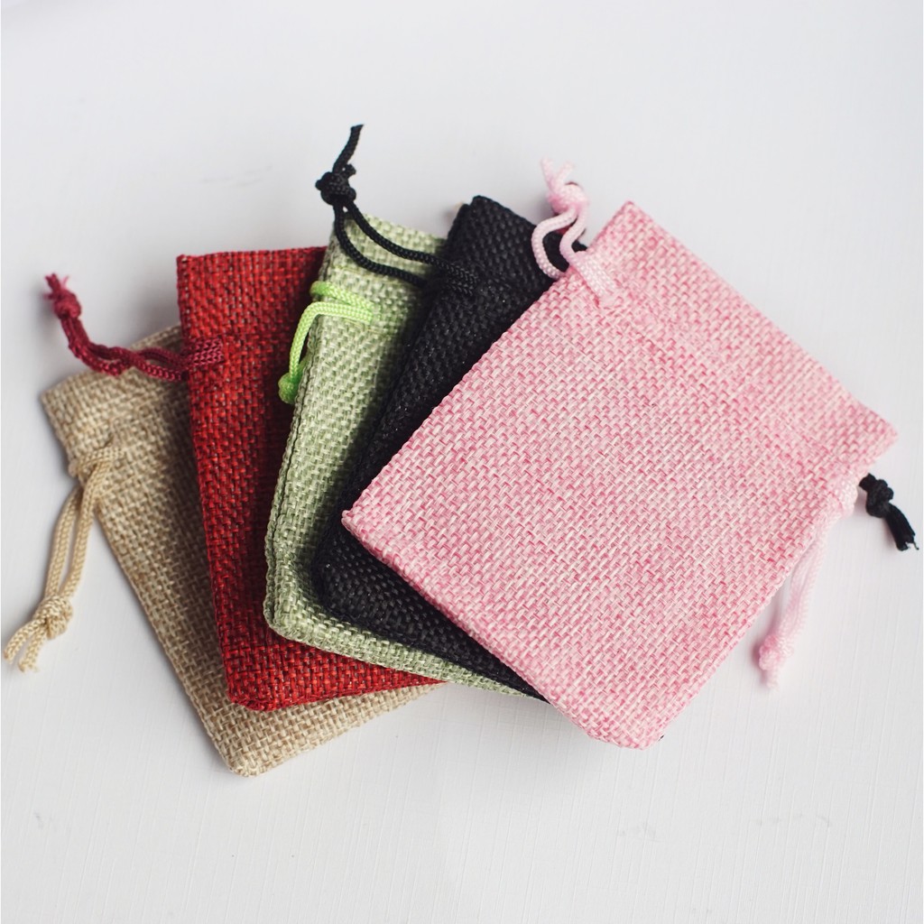 Túi vải dây rút đựng đồ, túi vải bố mini handmade An Gem