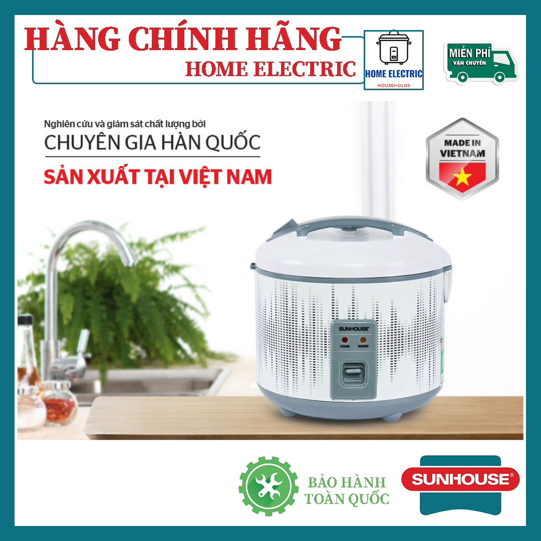 Nồi cơm điện 1.8l sunhouse shd8601 cam kết chính hãng bảo hành toàn quốc 12 tháng