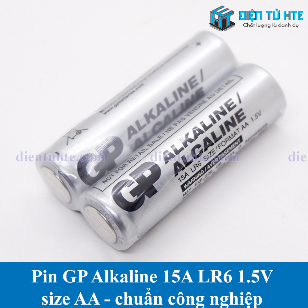 Cặp Pin AA 1.5V Alkaline GP Bạc 15A chuẩn Công nghiệp (2 viên)