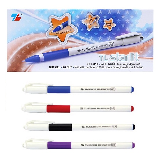 Hộp 20 bút nước thiên long gel-012 0.5mm