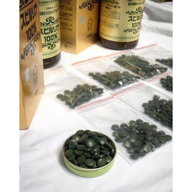 [HCM] 100 viên TẢO VIÊN Spirulina | Hạt tảo xoắn - Thức Ăn Cho Cá Tép