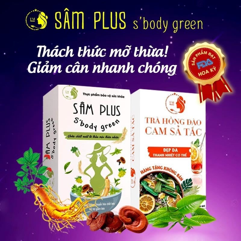 [CHÍNH HÃNG](Mua 1 Tặng 1) Kẹo Sâm Plus S'Body Green 30 viên tặng Trà Hồng Đào Cam Sả Tắc - Hỗ trợ giảm cân hiệu quả cho mọi cơ địa