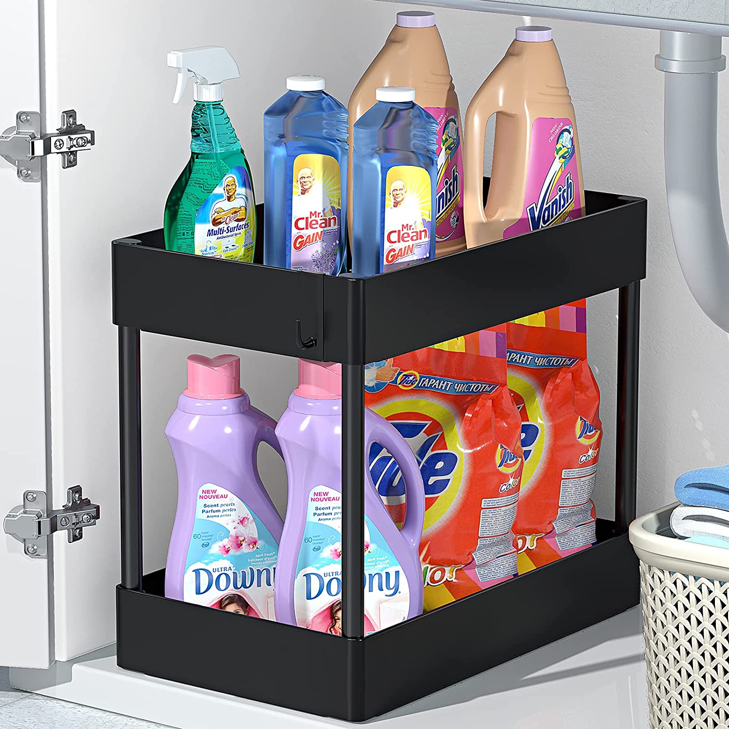 Kệ sắt 2 tầng đa năng, kệ để gia vị nhà bếp, giá để đồ dùng nhà tắm