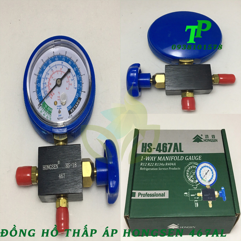 Đồng hồ nạp gas đơn hongsen thấp áp hs 467al máy lạnh