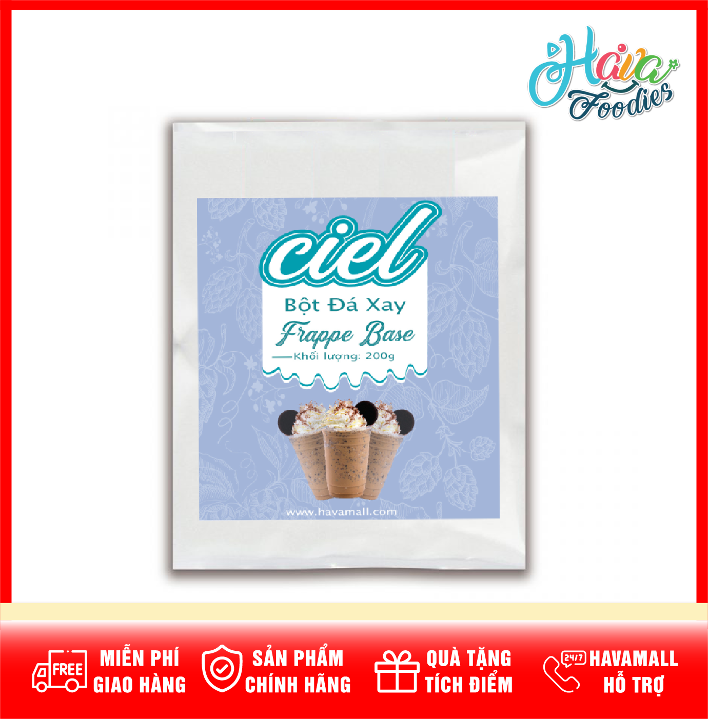 [HOÀN TIỀN MAX 10%] Bột Đá Xay Frappe Ciel 200g