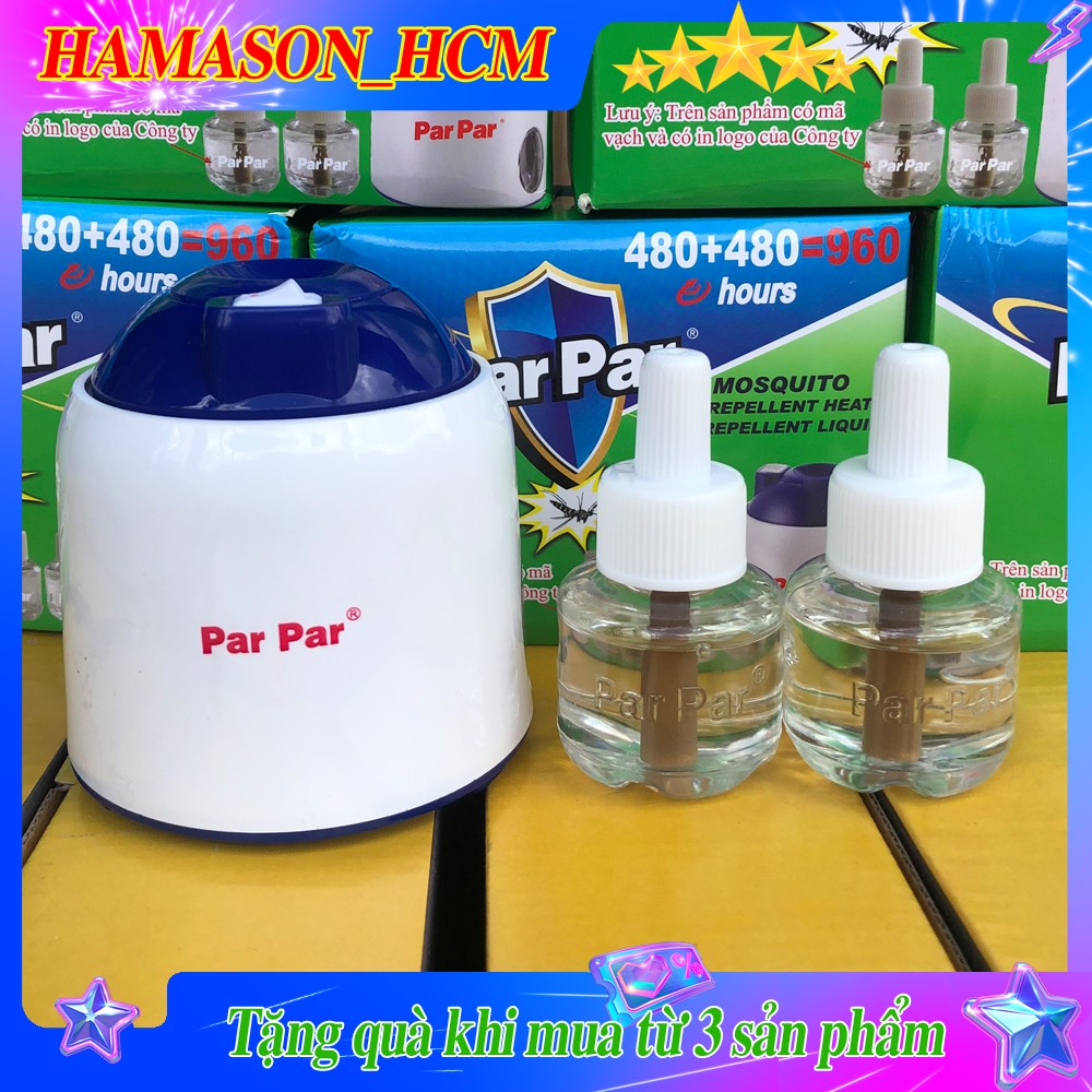 Máy Xông Tinh Dầu Đuổi Muỗi Par Par 960 Giờ - (Máy và 2 Chai Tinh Dầu 480h)Máy Xông Tinh Dầu Đuổi Muỗi Par Par 960 Giờ - (Máy và 2 Chai Tinh Dầu 480h)