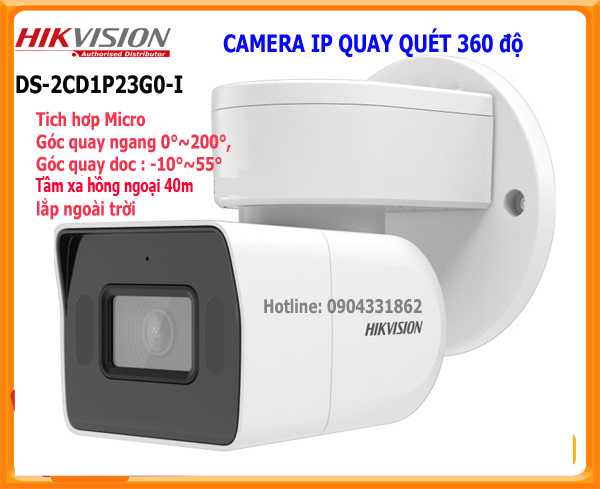 Camera IP 2.0mp quay quét 360 độ chạy kết hợp với đầu ghi IP hoặc đầu ghi cáp đồng trục hãng hikvision ( 1P23G0-I ) HIKVISION DS-2CD1P23G0-I