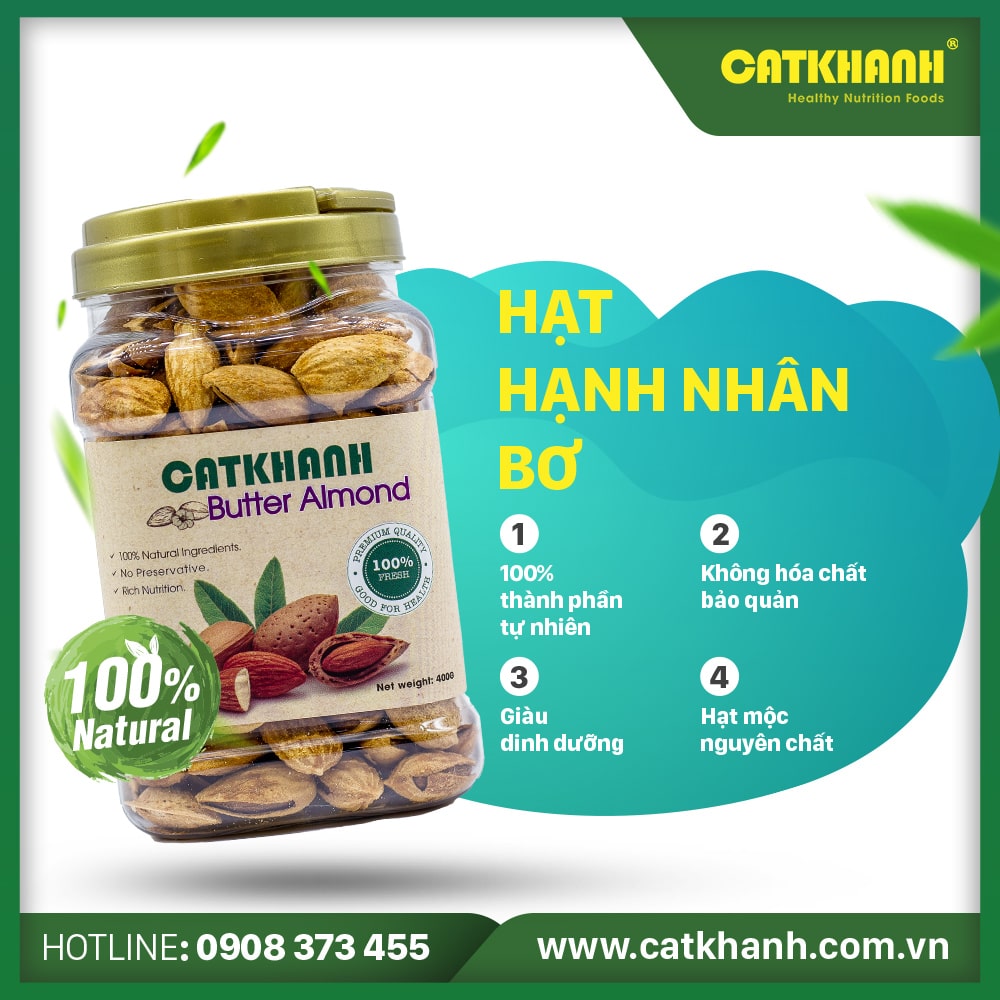 Hạnh nhân rang bơ Cát Khánh hộp 400g