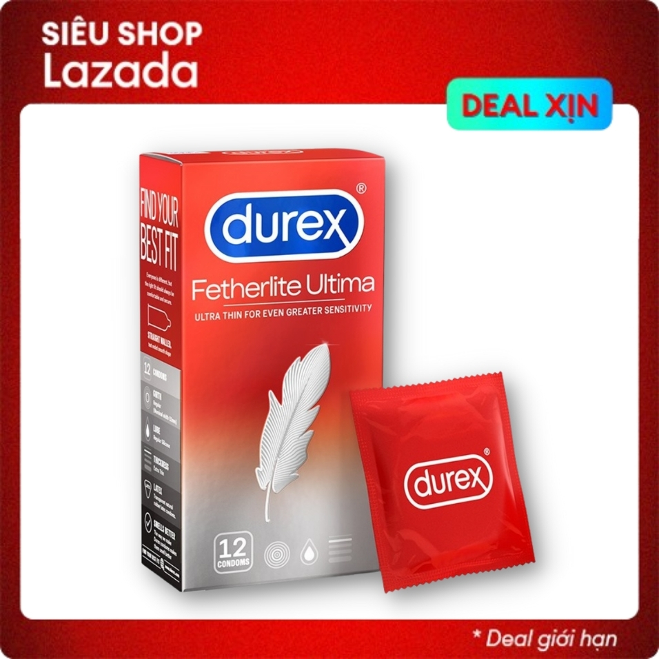 bao cao su nam durex fetherlite ultima siêu mỏng 12 bcs 03 hộp