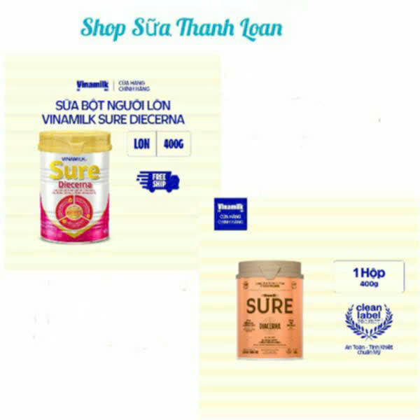   HSD T8-2027  SỮA BỘT VINAMILK SURE DIECERNA 400G. 