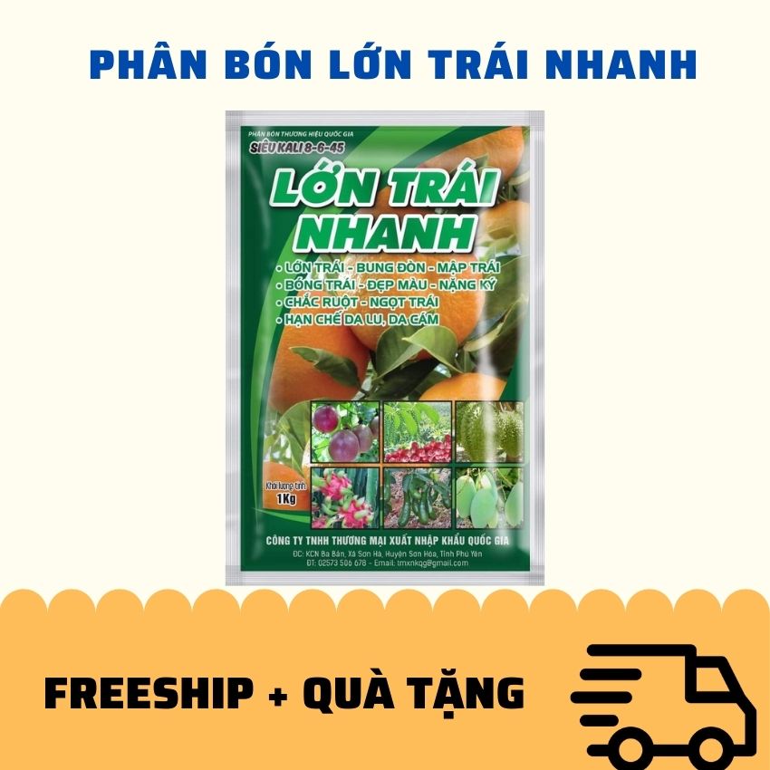 Phân bón nuôi trái Quốc Gia Việt QG02, Phân bón trái to, phân bón cây ăn trái, phân bón lá siêu lớn trái. Tặng quà 19k