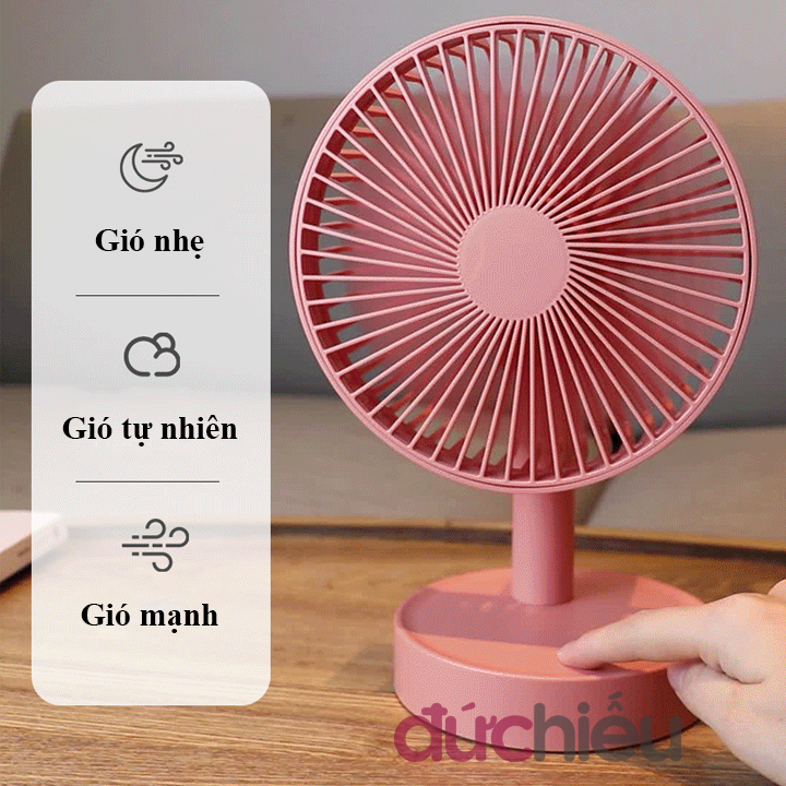 [ Thay pin dễ dàng ] Quạt sạc tích điện 3 chế độ siêu mát - Đức Hiếu Shop