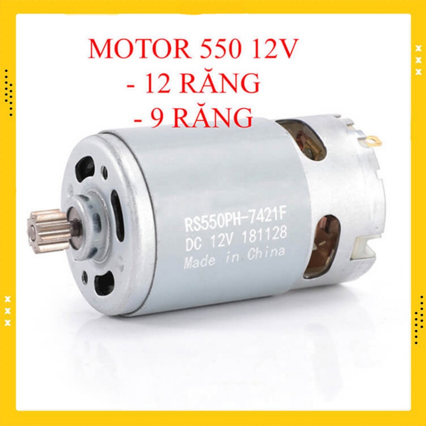 [Rẻ Vô Địch] Motor DC RS 550 trục tròn công suất cao có sẵn bánh răng chuyên cho máy pin 12v, động cơ DC 550 cho máy pin, máy công cụ cầm tay 12v