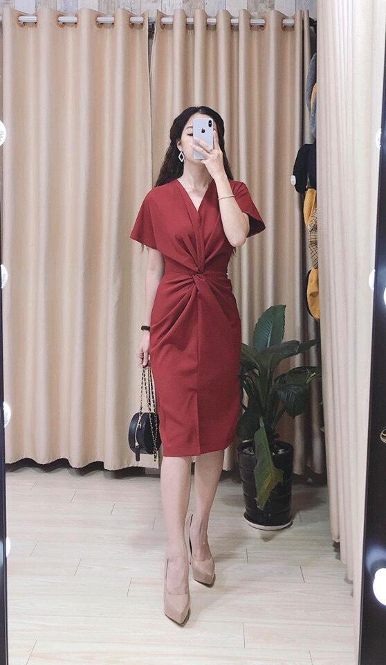 [HCM]Đầm Kiểu Nữ Cao Cấp Cổ U Cột Nơ Lưng Thời Trang Hàn Quốc- Sgr Dcc04