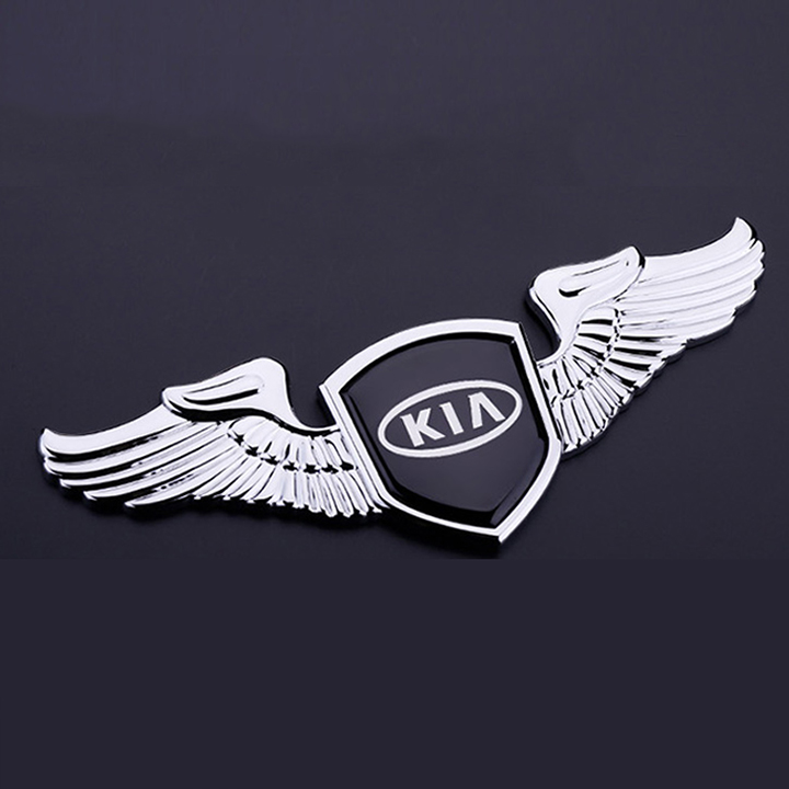 [HCM]Logo đôi cánh 3D cao cấp dán capo xe ô tô (KIA)