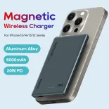 5000mAh Wireless PowerBank PD20W Wireless Pin Sạc Dự Phòng Không Dây Tích Hợp Nam Châm Fast Charging Power Bank Portable Mini Size Thinnest 8.6mm Non-slip Silicone Wireless Charging For iPhone 16 15 14 13 12 Pro Max