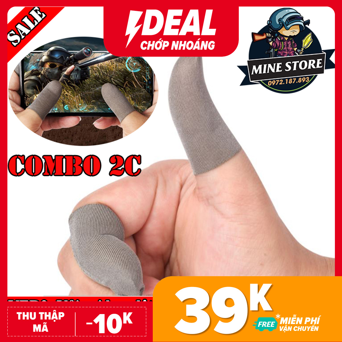 [BẢN MỚI]Combo 2 chiếc bao tay chống mồ hôi, chơi game mobile chống trơn trượt, vải sợi bạc cao cấp - Thao tác dễ dàng, cảm ứng cực mượt - Găng tay chơi game - Bao đầu ngón tay chơi game