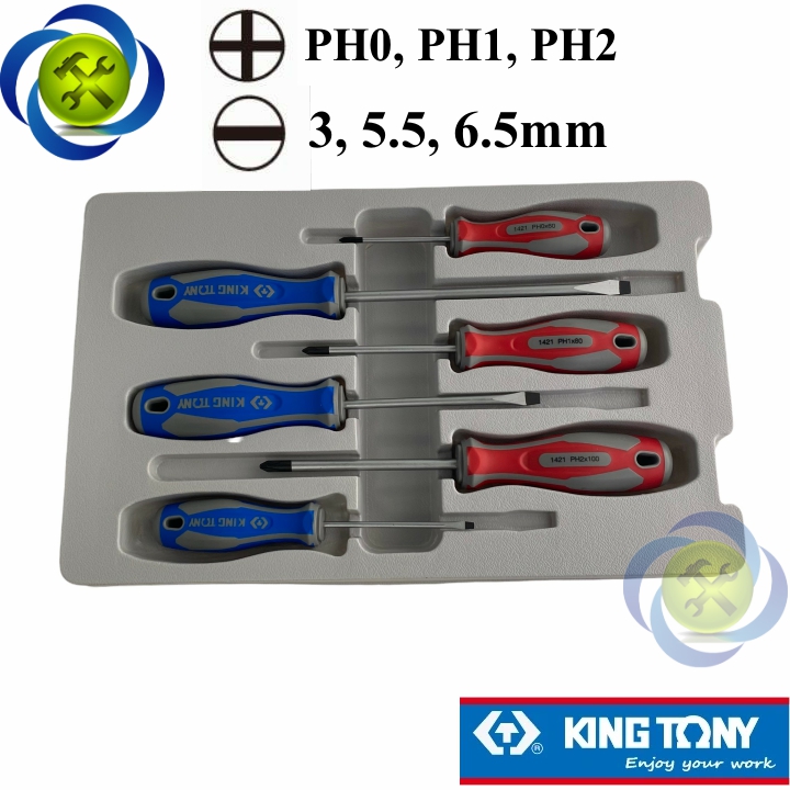 Bộ vít 6 chi tiết bake và dẹp kingtony 31116mr