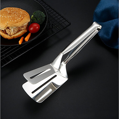 [INox Cao Cấp] Kẹp Gắp Đồ Ăn Bằng INox - Kẹp thực phẩm chiên xẻng nướng - Kẹp gắp đồ nóng như bít tết, cá rán, thịt nướng - Xẻng Lật Đồ Rán, Kẹp Bít Tết cá chiên đa năng loại lớn inox 304 cao cấp siêu bền